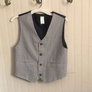 Gymboree EUC blue seersucker vest, L(10-12)